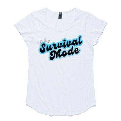 Survival Mode Blue Ombre - Women's Capped Sleeve Tee Thumbnail