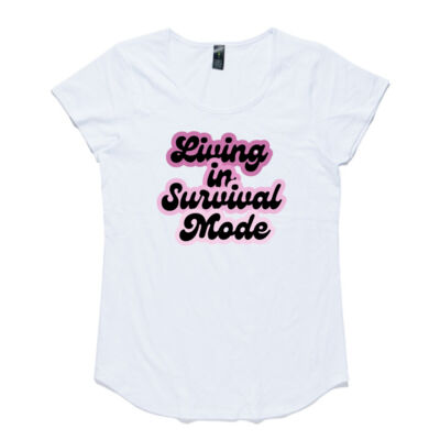 Living In Survival Mode Pink Ombre -Women's Capped Sleeve Tee Thumbnail