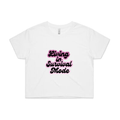 Living In Survival Mode Pink Ombre - Women's Crop Tee Thumbnail