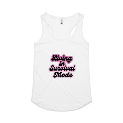 Living In Survival Mode Pink Ombre - Women's Racerback Singlet Thumbnail