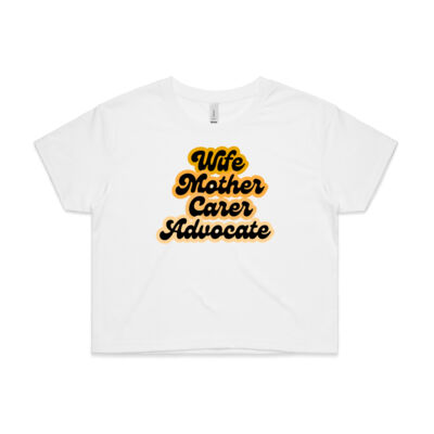 Wife Mother Carer Advocate Peach Ombre - Women's Crop Tee Thumbnail