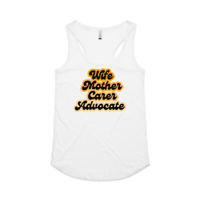 Wife Mother Carer Advocate Peach Ombre Women's Singlet Thumbnail