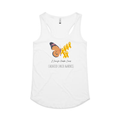 I Care for Kinder Cures Childhood Cancer Awareness - Women's Racerback Singlet Thumbnail