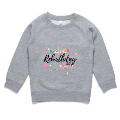 Rebirthday Pink Hearts - Kids / Youth Crew Sweatshirt Thumbnail