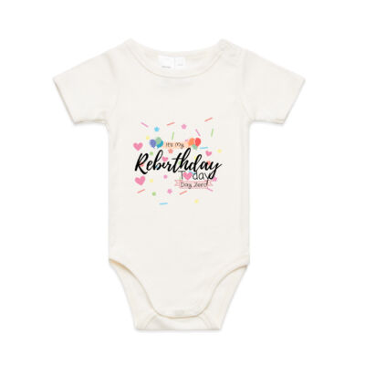 Rebirthday Pink Hearts - Baby Onesie Thumbnail
