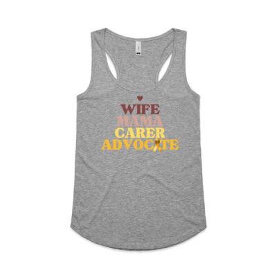 Wife Mama Carer Advocate - Women's Racerback Singlet Thumbnail
