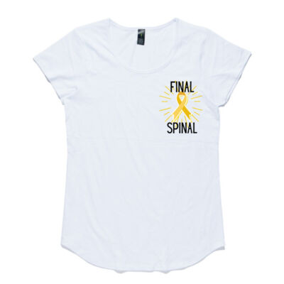 Final Spinal Spine Cancer Ribbon - Women's Capped Sleeve Tee Thumbnail